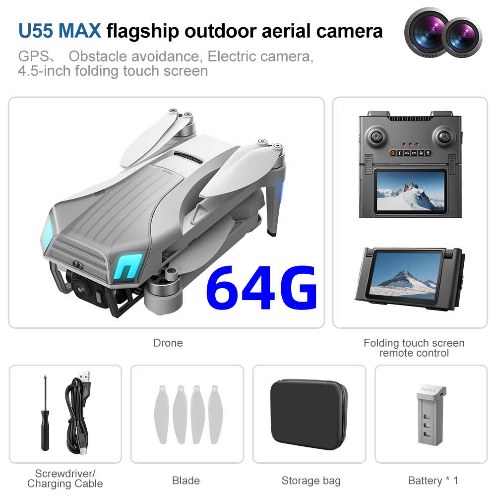 NCZOBOE U55 Profesional GPS Dr - đánh giá và giá Drone Gimbal 2 Axis