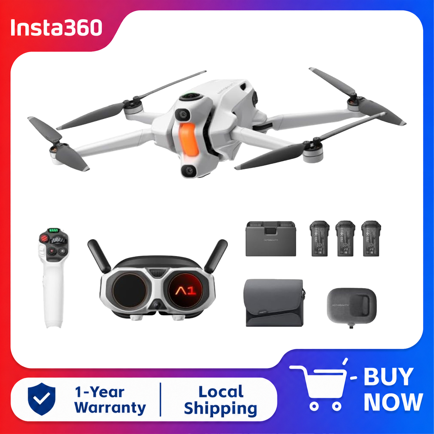 Insta360 Antigravity A1 Explor - đánh giá và giá Drone Gimbal For Insta360